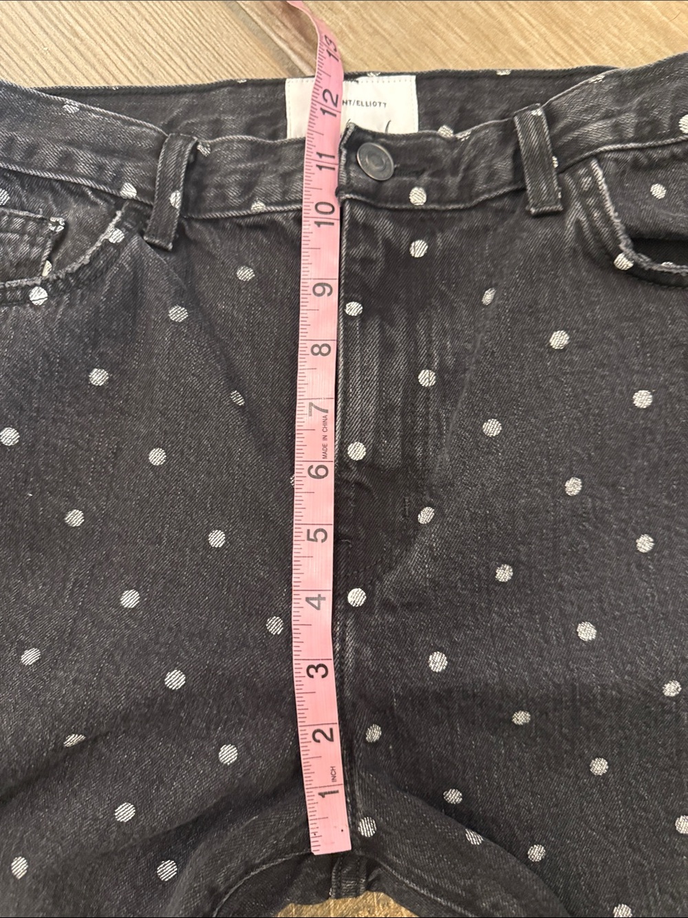 Current/Elliott Vintage Cropped Hem Black White Polka Dot Jeans Women’s Size 32 - Picture 7 of 10
